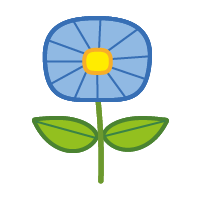 blå blomster logo